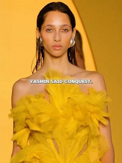 Cult Gaia said wanderlust. Yasmin said conquest. ✨ #yasminwijnaldum #cultgaia #runway