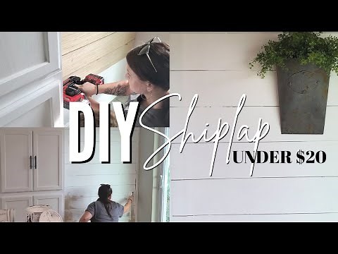 Diy shiplap wall | EXTREMELY budget friendly makeover | Farmhouse Accent wall diy on a budget.