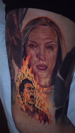 Daniel Brevik Tattoo | Hereditary. Got to do this awesome scene from hereditary with @toni_collette_official on the homie @tyclemans Mixing up these styles was... | Instagram