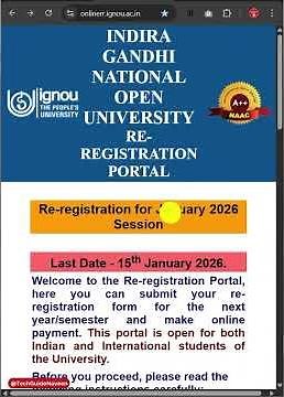 IGNOU Re Registration Date Extended or Not? #ignou #ignounews #ignoreregistration