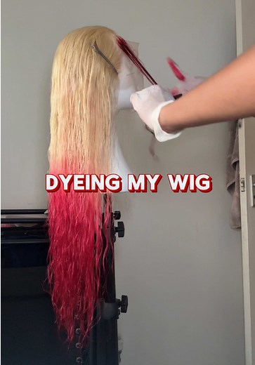 Creative Hair Transformation with Red Wig