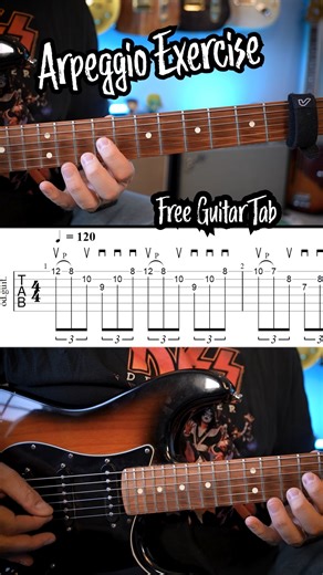 392K views · 5.8K reactions | Fun arpeggio exercise for guitar. Free guitar tab available on my website GuitArmy. Just sign up for my "free tabs and charts" course on my website and get access to this lesson and many other riffs and lessons. I'll put the link in the comments or you can find it my bio. | GuitArmy | Facebook