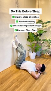 1M views · 15K reactions | Elevating your legs and doing gentle exercises before bed can work wonders for your body! ✨ It helps improve circulation, reduce swelling, and calm your nervous system, setting you up for a restful night. | Physical Therapy Session | Facebook