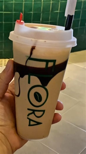 Sipping the best coffee in DHA 6 ☕️ | Flora 🌸 | #coffeeshop #karachilife #shorts