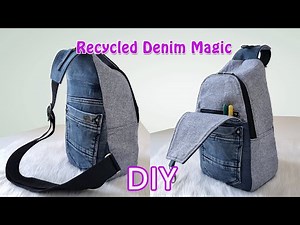 DIY Crossbody Backpack from Old Jeans | Stylish & Sustainable Bag Tutorial | Includes Free Pattern!