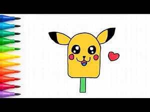 How to Draw a Cute Pikachu Ice Cream 🍦⚡ | Easy Kawaii Drawing for Kids & Beginners