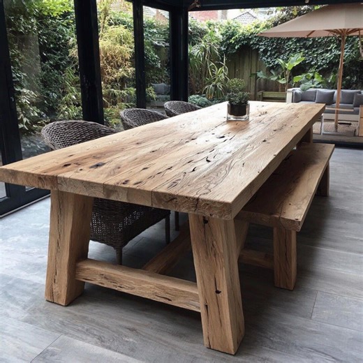 Handmade Walnut Live Edge Farmhouse Dining Table, Rustic Solid Wood - Etsy