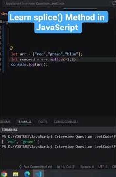 Learn splice() Method in JavaScript #javascript #splice #coding #javascriptinterview #ytshorts #js