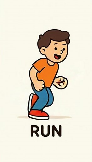 Learn the Verb ‘RUN’ in English visually 🍽️ | Daily English Speaking Practice 💯”