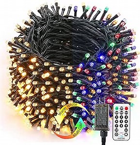 Brizled Christmas Lights, 344.16ft 1000 LED Color Changing Christmas String Lights with Remote, 11 Modes Xmas Tree Light Warm White & Multicolor Xmas Light Green Wire for Home Wedding Party