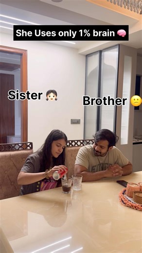 Imagine when she use her 100% brain 🤣🧠 #siblings #shortsfeed #repost #viralshorts #comedy