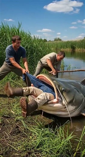 Giant Catfish Stuns Fishermen After Swallowing Something Unbelievable 😱🎣