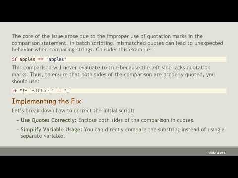 Troubleshooting String Comparison Issues in Windows Batch Files