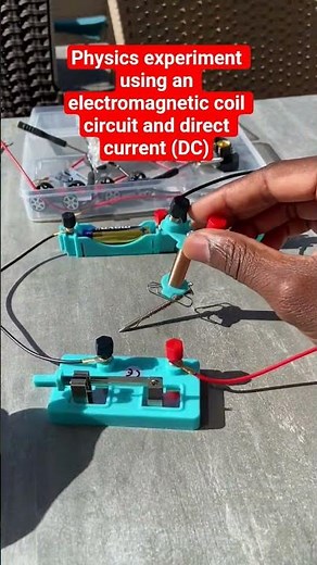 Physics experiment using an electromagnetic coil circuit and direct current (DC)
