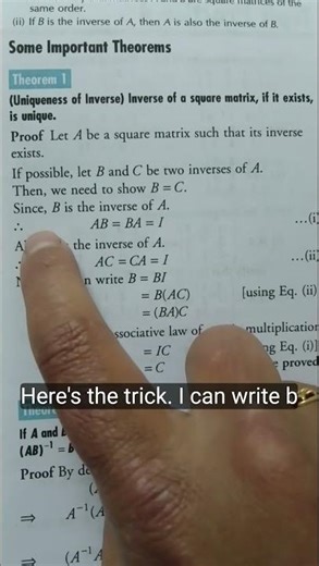 Theorem 1. Inverse of square matrix.