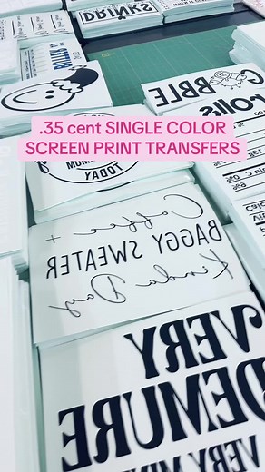 Transfer Tuesday! .35 cent single color screen print transfers. #vendor #transfers #cricuteasypress #sublimationprinting #tipsandtricks #clearfilmtransfers