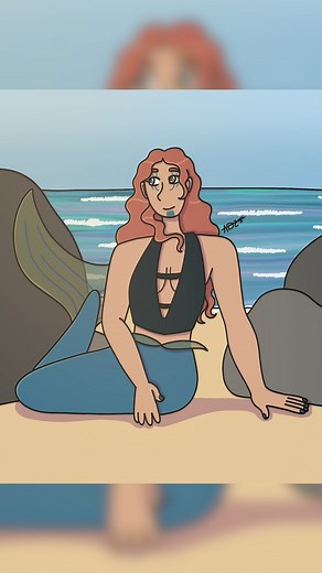 Here is Tauriel, my elf barbarian, as a mermaid! I had to keep her...