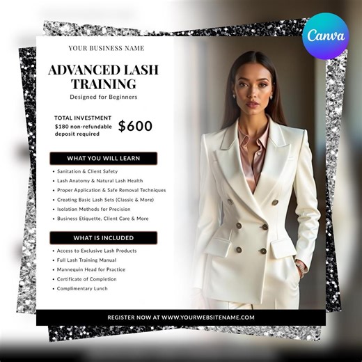 Lash Training Flyer, Class Flyer Template, Beauty Masterclass (digital Download) - Etsy