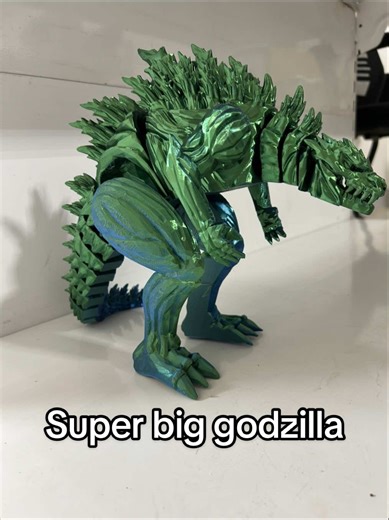 Eco-Friendly 3D Printed Muscular Godzilla Art Toy