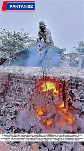UNGlaublich! So werden Ziegel nach dem Brand sortiert - 1000°C#work #trending #labour #process