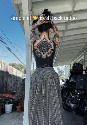 summer breeze, new @Movements , and a fresh back tattoo 🖤✨🎀 | back tattoo