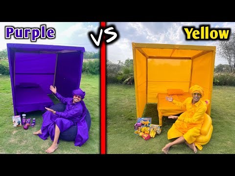 Colour House Challenge | Using Only One Colour To Build House | Survival Only One colour item