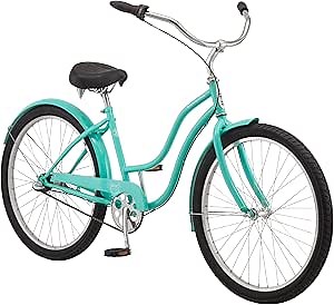 Amazon.com : Schwinn Mikko Adult Beach Cruiser Bike, Featuring 17-Inch/Medium Steel Step-Over Frames, 3-Speed Drivetrains, Teal : Sports & Outdoors