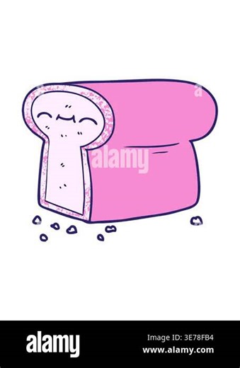 pixelize effect animation of cartoon loaf of bread Stock Video Footage - Alamy