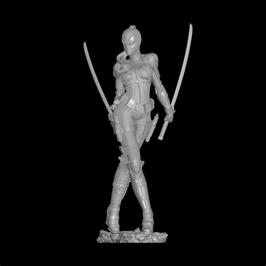 Lady Deadpool 3D Model: Marvel STL File for 3D Printing - Etsy