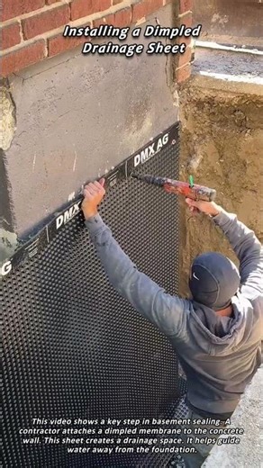 Installing a Dimpled Drainage Sheet