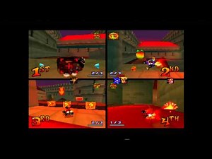 Crash Team Racing - Cortex Castle 4 Player Multiplayer Gameplay