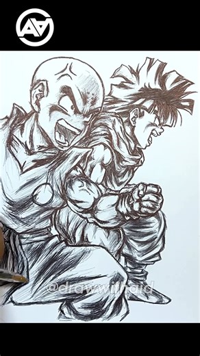 AVA Draws on Instagram: "Drawing Gohan and Krillin ✍️😎🔥 #artistsofinstagram #dragonball #gohan #krillin #anime"