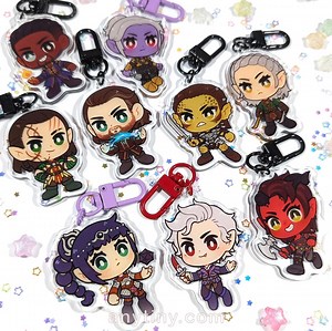 Baldur's Gate 3 Keychain, Shadowheart, Astarion, Karlach, Gale, Halsin, Wyll, Minthara and Jaheira - Etsy