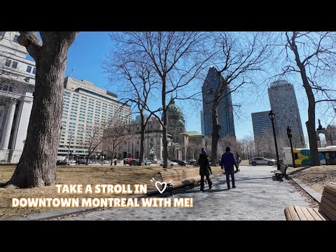 DOWNTOWN MONTREAL Walk 🇨🇦 | Peel Street to Dorchester Square 🎥 (DJI Action 4)