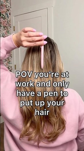 Only a pen to put up your hair? No problem! Try this French twist