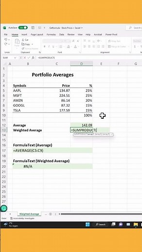 Save it 💚👍💚 Calculating Weighted Averages in Excel: AVERAGE & SUMPRODUCT Formulas