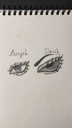 How to draw angle and devil Eye✨️