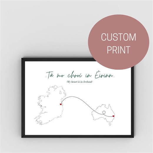 Custom Ireland Map Print: Irish Saying, Personalized Locations (digital Download) - Etsy Ireland