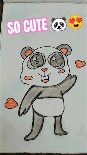 Cute Panda Drawing 🐼✨ | Easy & Adorable Sketch #shorts #art