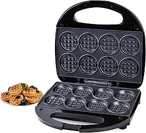 Waffle Maker, Mini Waffle Maker Machine Nonstick with Quick Heat-Up Make 8 pcs Waffles,Waffle Maker for Kids, Suitable for Good Breakfast Snack Dessert
