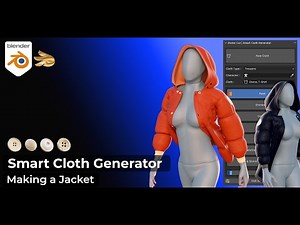 Making a Jacket in Blender using DivineCut - Smart Cloth Generator (Including New Features)