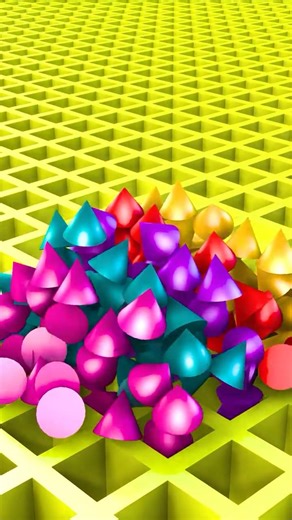 Satisfying Pyramid of Glowing 3D Shapes #3danimation #satisfying #design