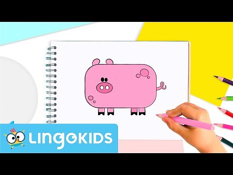 How to Draw a PIG 🐷🎨 | Drawing for kids | CRAFTS by Lingokids