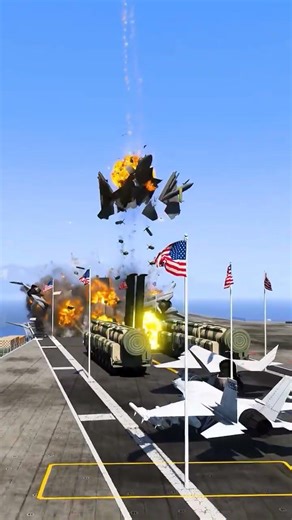 ✈️F-15 Airstrikes to Destroyed Aircraft Carrier & Back Fire ep653 gta5 #shorts #short