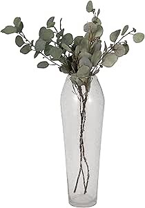 Bubble Clear Glass Tall Floor Vase – Handblown Decorative Vases for Home Decor – Modern Centerpiece for Living Room, Bedroom, Office, Table & Floor Display – 22"