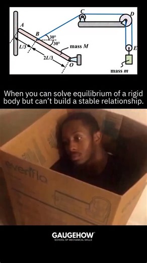GaugeHow Engineering on Instagram: "A rigid body is in equilibrium when it is not accelerating linearly or angularly, meaning its linear and angular momentum remain constant over time. 🔗 More engineering fun at @gaugehow #engineeringhumor #mechanicalengineer #engineerlife #mecheng #engineeringmemes #statics #rigidbody #engineeringstudents #relatableengineer #indiastudents #mechanical #mechanics101 #cadlife #fyp #reelsindia #trendingreels #gaugehow"