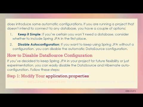 Is it Mandatory to Configure DataSource in a Spring Starter Project?
