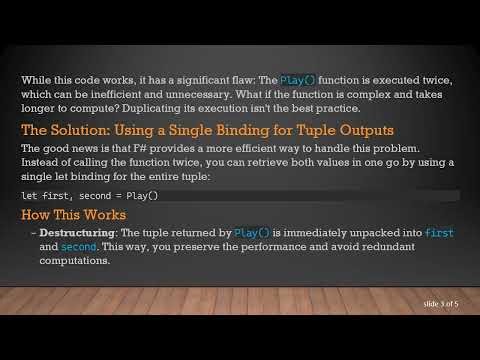 Mastering Let Bindings in F# for Function Outputs