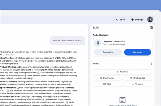 Three ways in which Google Agentspace unlocks enterprise expertise: #1 - New ways to interact and engage with your enterprise data with NotebookLM. With NotebookLM, your employees can upload information to synthesize, uncover insights, and enjoy new ways of engaging with data, such as podcast-like audio summaries. It’s the same experience millions of users ❤️ —now bolstered with security and privacy features for work. #2 - Information discovery across the enterprise: Agentspace gives employees a