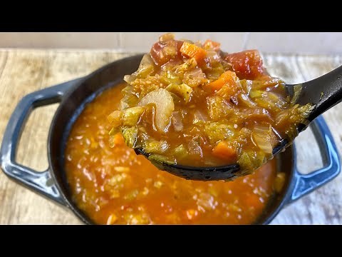 Homemade Tomato Cabbage soup - Easy & Healthy Recipe!